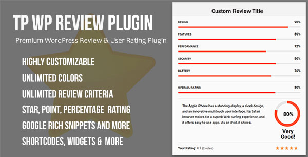 TP WordPress Review & User Rating Plugin